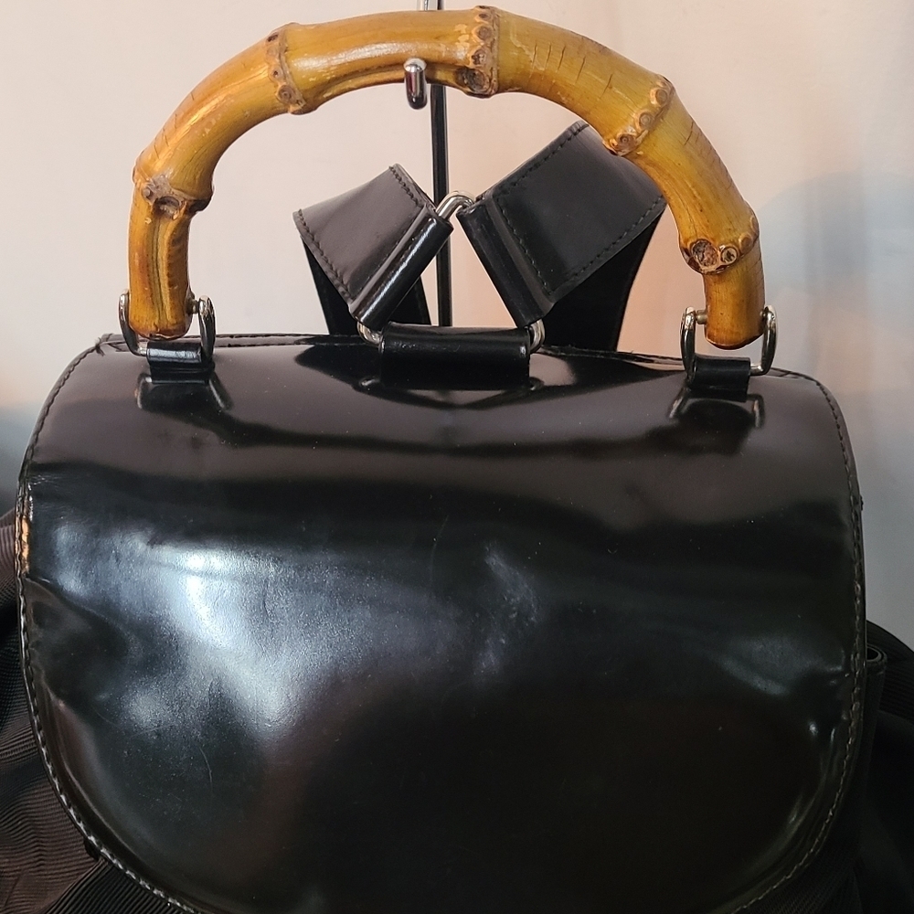 Gucci Bamboo Drawstring Nylon Backpack - Picture 12 of 17